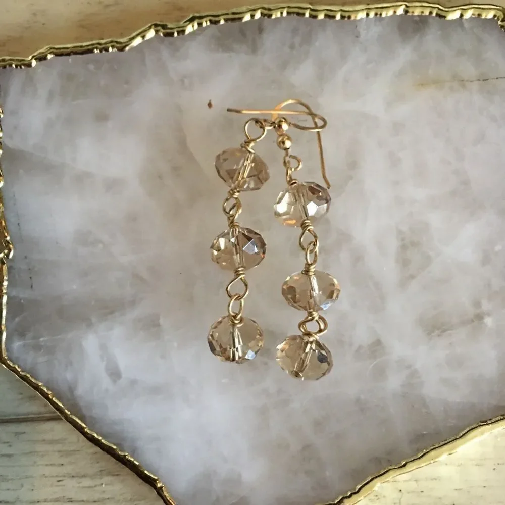 THREE DROP Opaque Faceted Earrings!